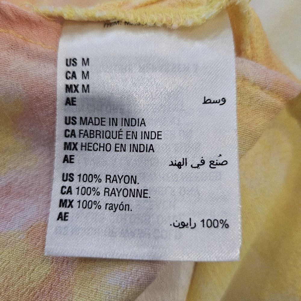 Style & Co Yellow and Pink Tie-Dye Maxi Dress Size M - Picture 10 of 11